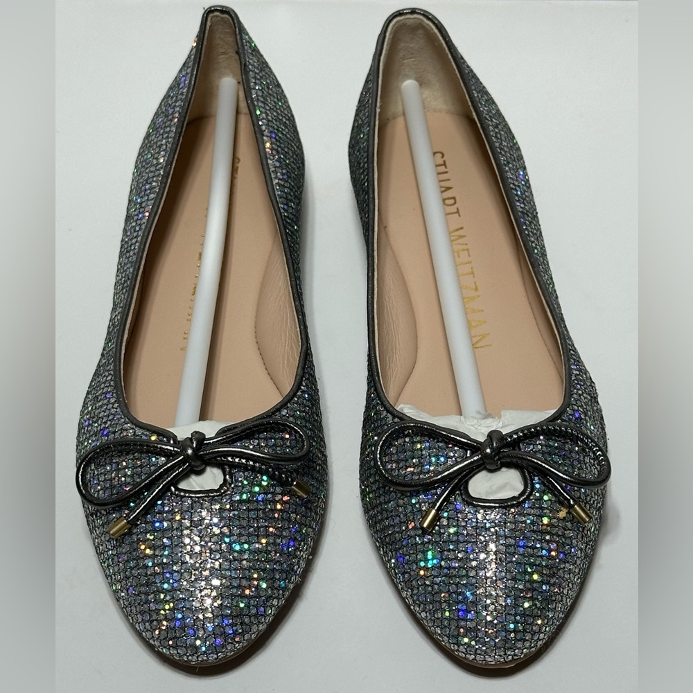 Stuart Weitzman Aurora Gabby Flat Disco Women's Shoes  Glitter Flats Size 7M